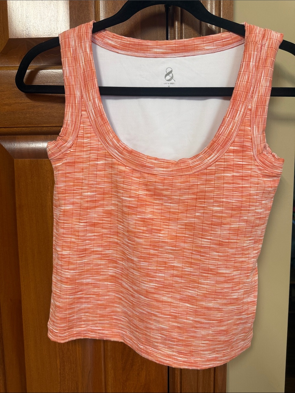 Lou & Grey Coral Space-Dye Scoop Neck Tank NWOT